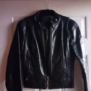 Used Wonen black leather jacket
